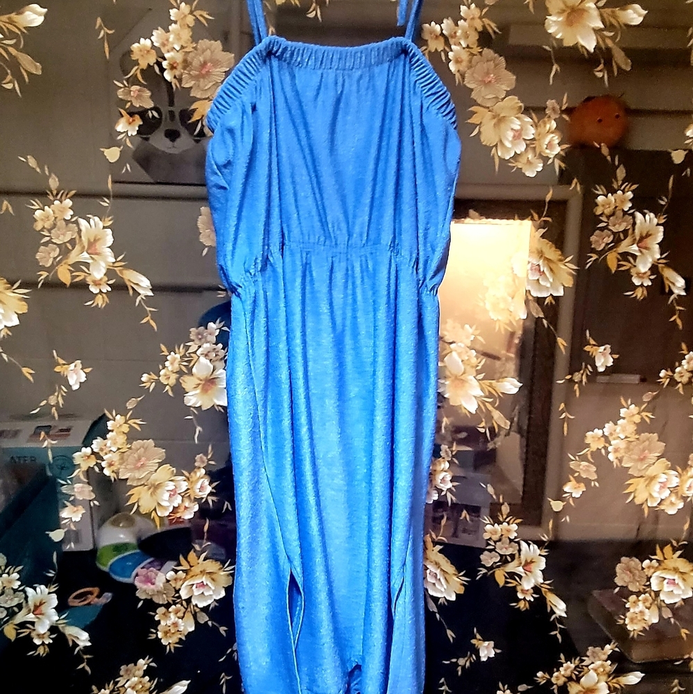 Blue vintage Terry cloth dress